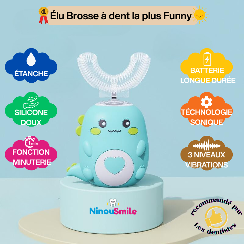 NinouBrosse - Brosse à dents éléctrique 360° pour enfants