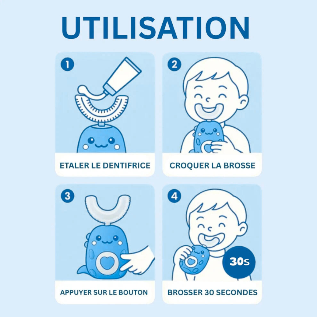 NinouBrosse - Brosse à dents éléctrique 360° pour enfants