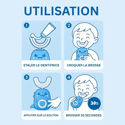 NinouBrosse - Brosse à dents éléctrique 360° pour enfants